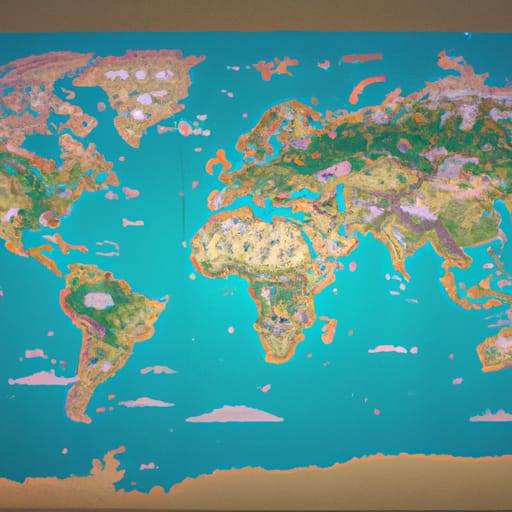 Mappa astratta con confini e terre sconosciute